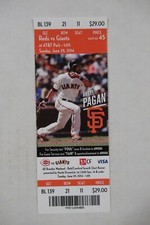 SAN FRANCISCO GIANTS VS CINCINNATI REDS 6/29/2014 FULL TICKET~ ANGEL PAGAN