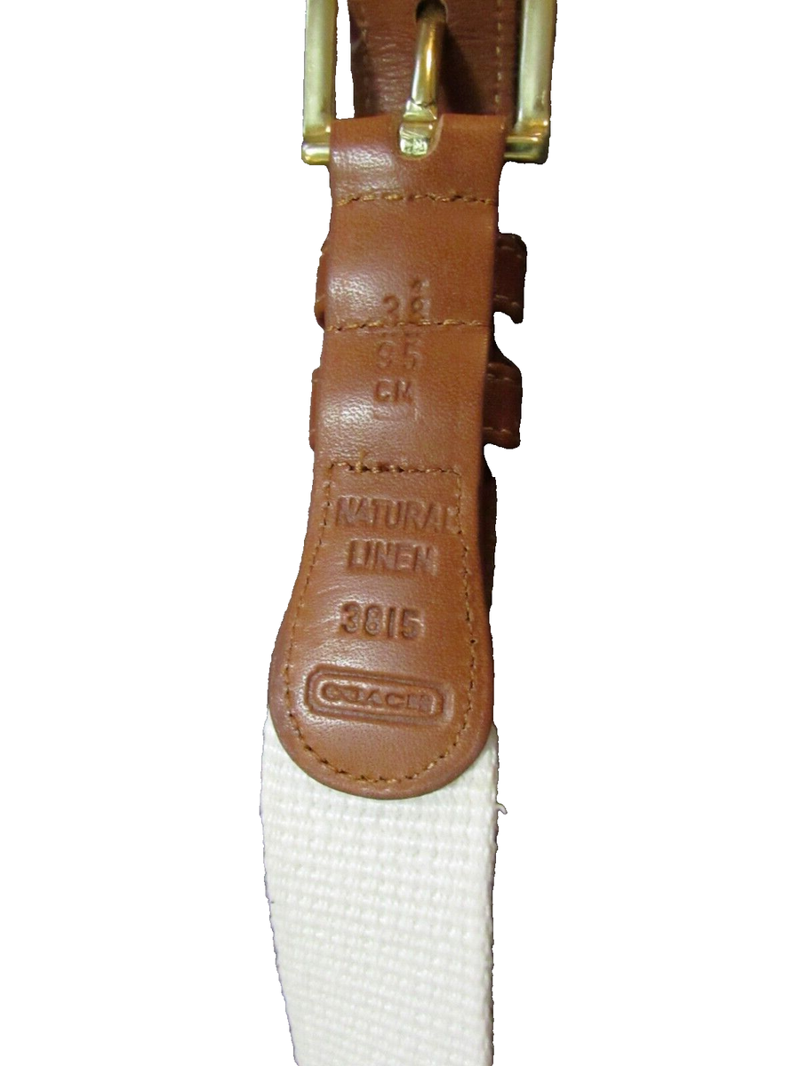 Vintage COACH Genuine Leather & Linen Belt Size 38/95 cm  display picture 1