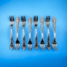 Stanley Roberts Rogers Stainless Lisette 5 1/2" Cocktail Seafood Forks Set of 8