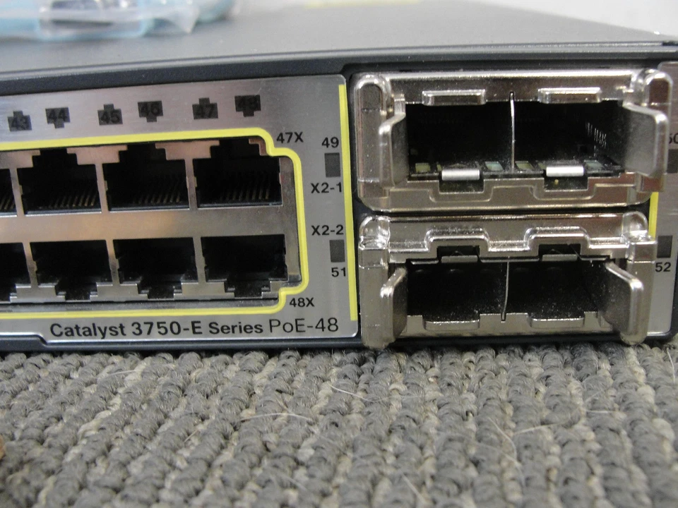 CISCO WS-C3750E-48PD-SF 48 Port Gigabit POE Switch 10Gbps Uplinks 3750E-48PD-SF - Image 2 of 3
