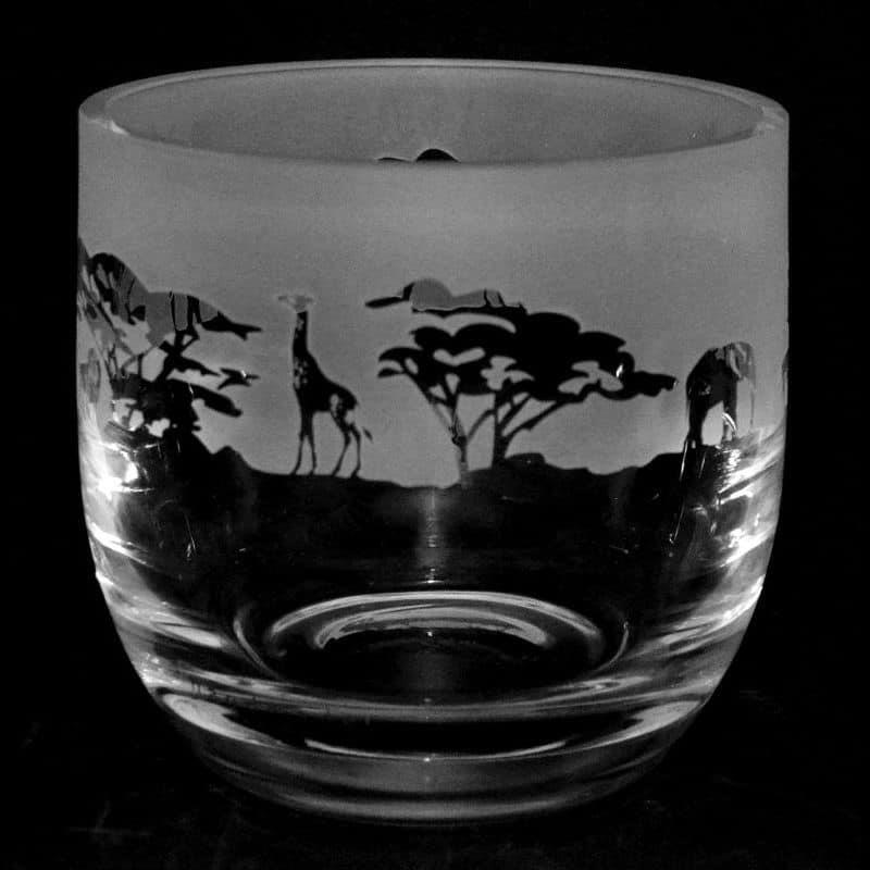 Tealight Candle Holder Glass Ornamental Bowl Safari Pattern Candle Bowl Gift