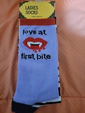 Ladies Vampire Socks Love At First Bite Size 9-11