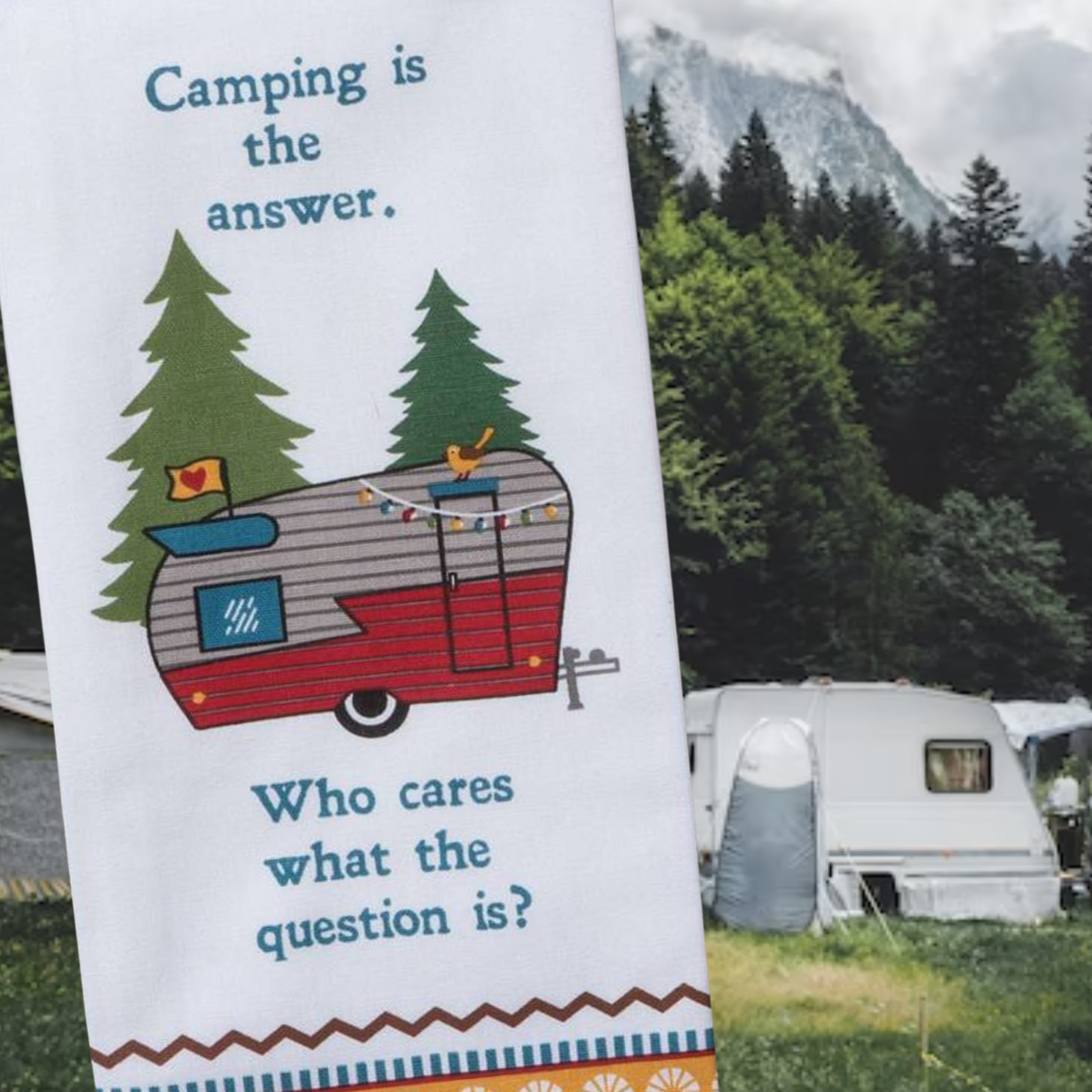 Camping Dish Towels with RV Camper Terry Kitchen Towel White for Hiker Travel
