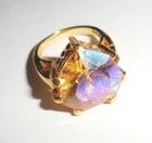 VINTAGE UTC GOLD FILLED RING SIZE 6 STERLING SILVER SPARKLING STONE DESIGN NR