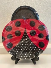 Creative Converting "Ladybug Fancy" Ladybug Shaped Paper Dinner Plates 8 ct 9.5"