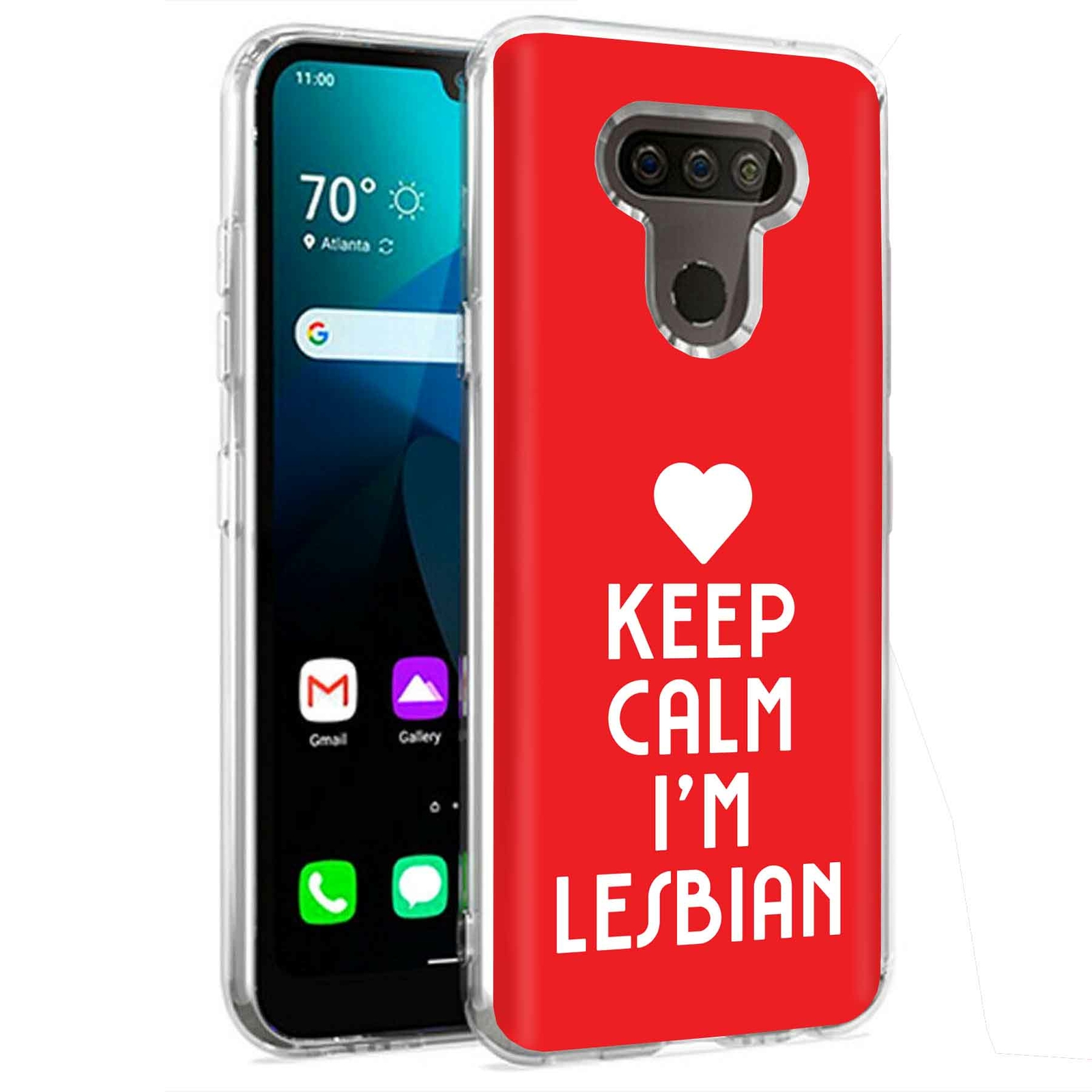 Phone Case for LG Harmony 4,Premier Pro Plus,K41, Keep Calm Lesbian Print