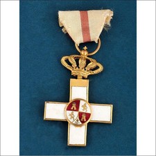Antike Medaille Milit&auml;rverdienst 1. Kl., wei&szlig;, Spanien 1868&ndash;1871