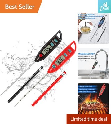 2-Piece Waterproof Instant Read Thermometer Set - Fast, Accurate & Easy to Clean