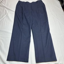 VTG Pendleton Pants Womens 16 Blue Virgin Wool Wide Leg Pleated Lined USA Office