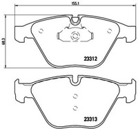 Bremsbelagsatz Scheibenbremse Prime Brembo P 06 054 FüR BMW E65 E66 E67 E60 E61