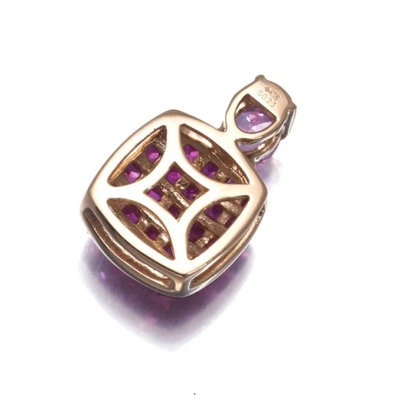 Auth GSTV Pendant Pink Sapphire 0.23ct Ruby 18K 750 Rose Gold  - Image 3 of 4