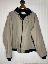Vtg L.L. Bean Beige Fleece Lined Warm Up Jacket Men’s Size XL Made In USA