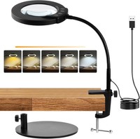 Lupe Mit Licht 10X Dimmbare LED Beleuchtet Schwanenhals FüR Lesen Basteln Hobbys