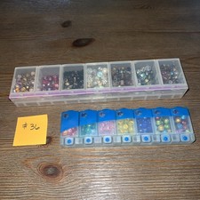 Beads Craft Jewelry Making Bundle w Boxes Plastic Glass Crystal Colorful