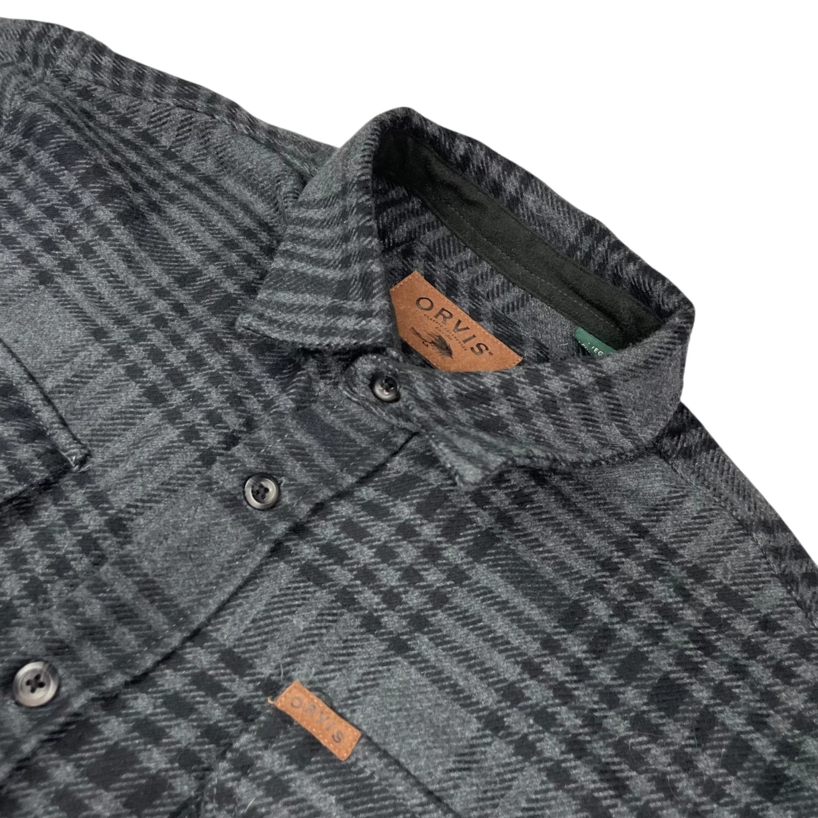 Orvis Men’s Flannel Trucker Shirt/Jacket Shacket Gray Plaid • XL