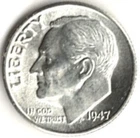 1947 D ROOSEVELT DIME in UNCIRCULATED CONDITION ~     stk 311