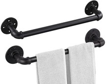 Industrial Pipe Towel Rack Towel Bar 21 Inch 2 Pack, Heavy Duty Wall Mounted ...