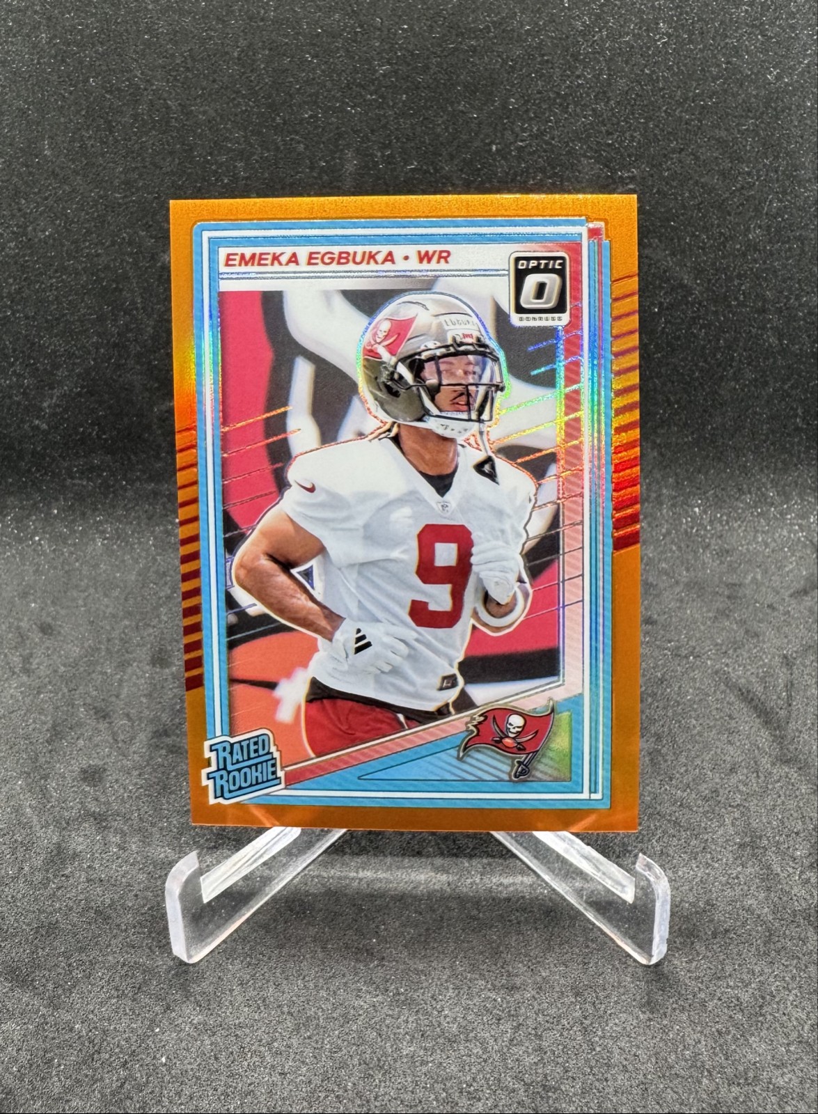 2025 Panini Donruss Optic Emeka Egbuka Rated Rookie #265 Orange Prizm /299 (RC)