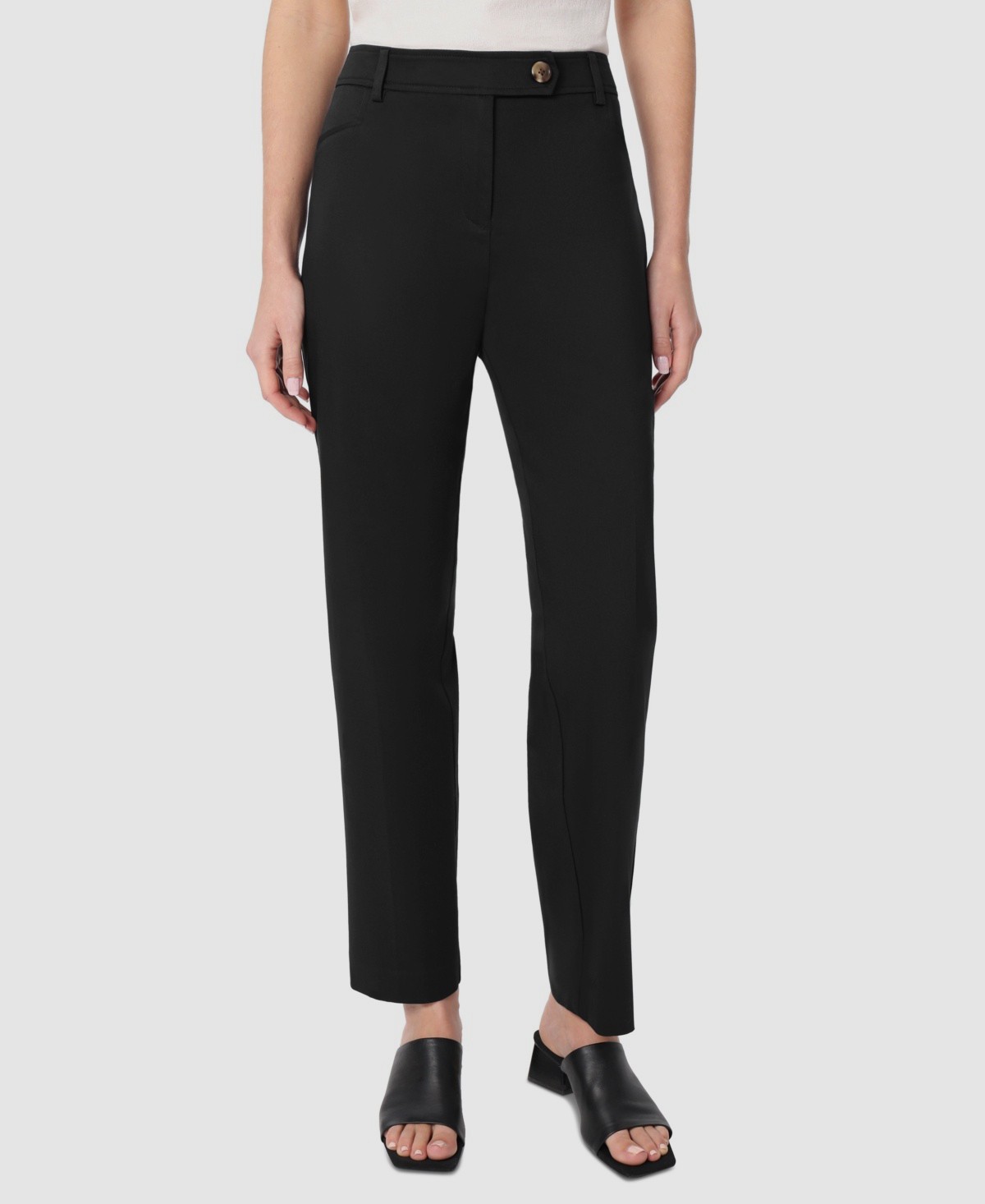 Jones New York Women's Black Duke Mid Rise Slim-Leg Ankle Pants Petite Size 2P