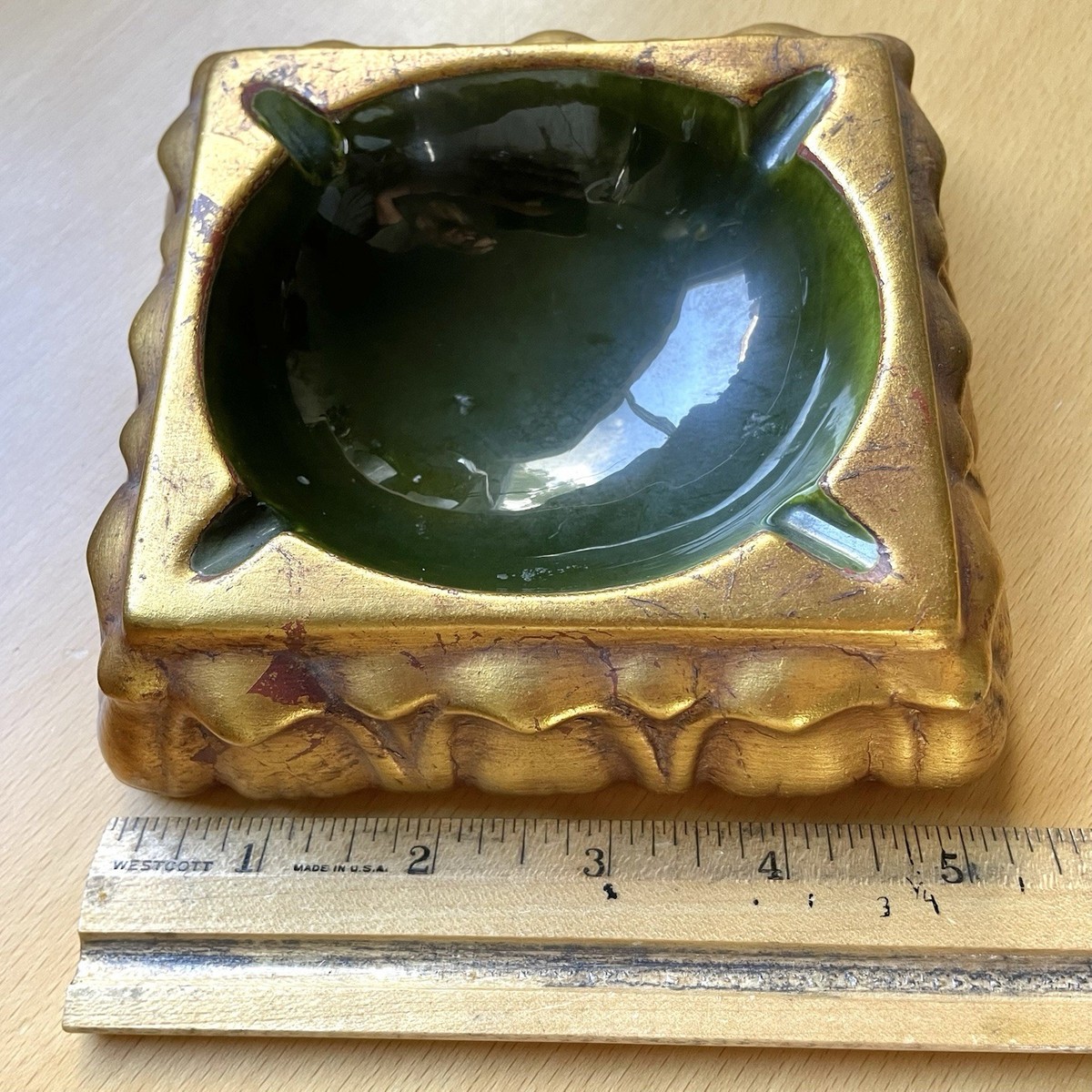 【ビンテージ】ANTHONY FREEMAN MCFARLIN Ashtray Ashtray Vintage Anthony Freeman McFarlin Set of 2 Gold