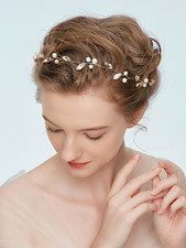 Bridal Wedding Hair Vine Crystals Rhinestone Leaf Headband Wedding Party Evening