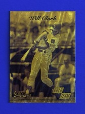 1995 Select Certified Will Clark Gold Team Foil Baseball Insert Card #9; Read
