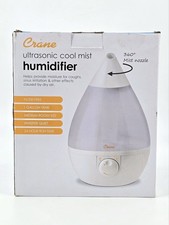 White Crane Teardrop Ultrasonic Cool Mist Humidifier Large 1 Gallon Tank