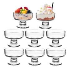 wangsdjy 7oz Glass Ice Cream Bowls- Versatile Dessert Bowls & Cups for Mixed Dri