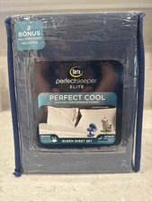 6 Pc QUEEN Serta Perfect Sleeper Elite Prochill Cooling Fabric Sheet Set Blue
