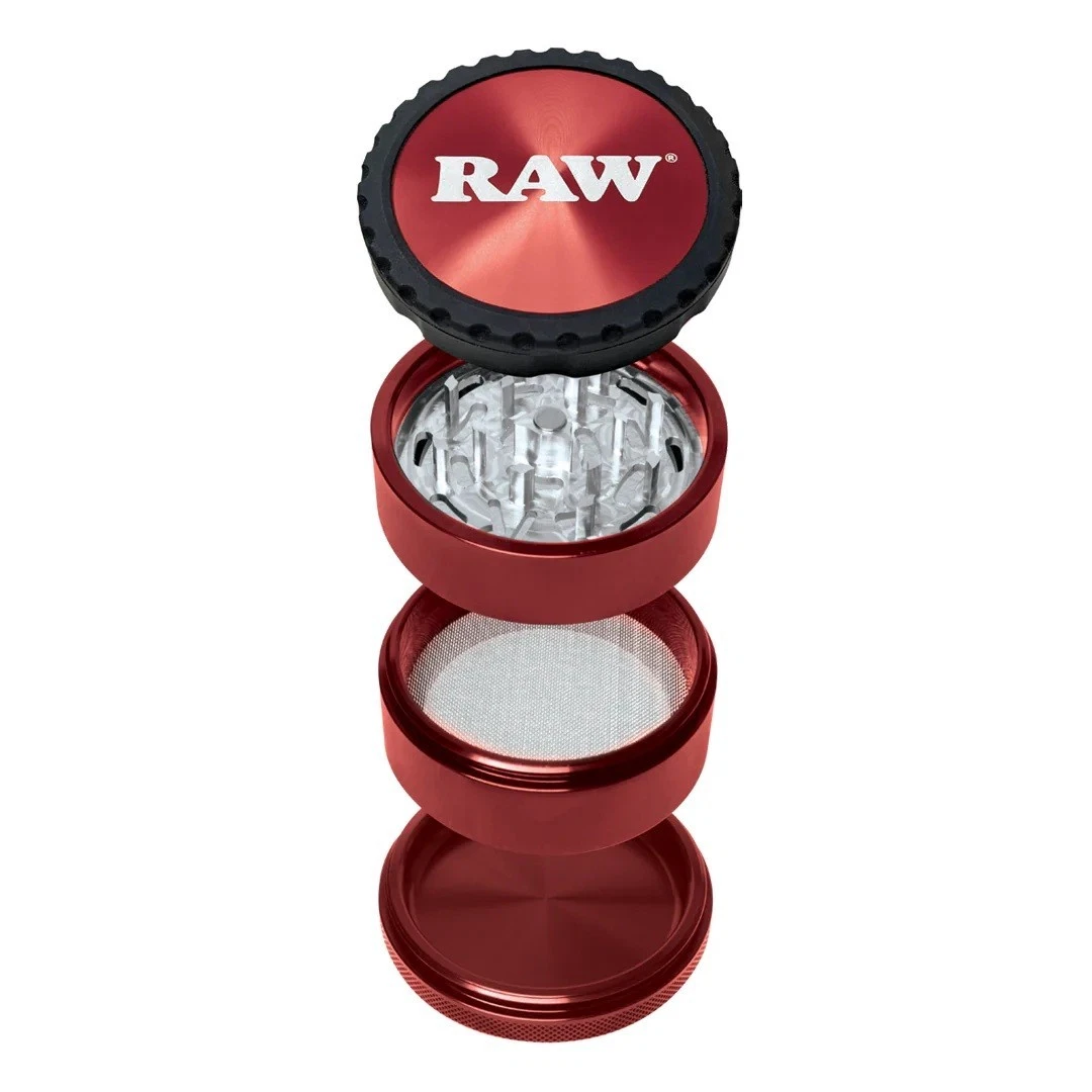 RAW LIFE Herb Spice Tobacco Hand Grinder 4 Rolling Smoking Papers Glass Pipes R