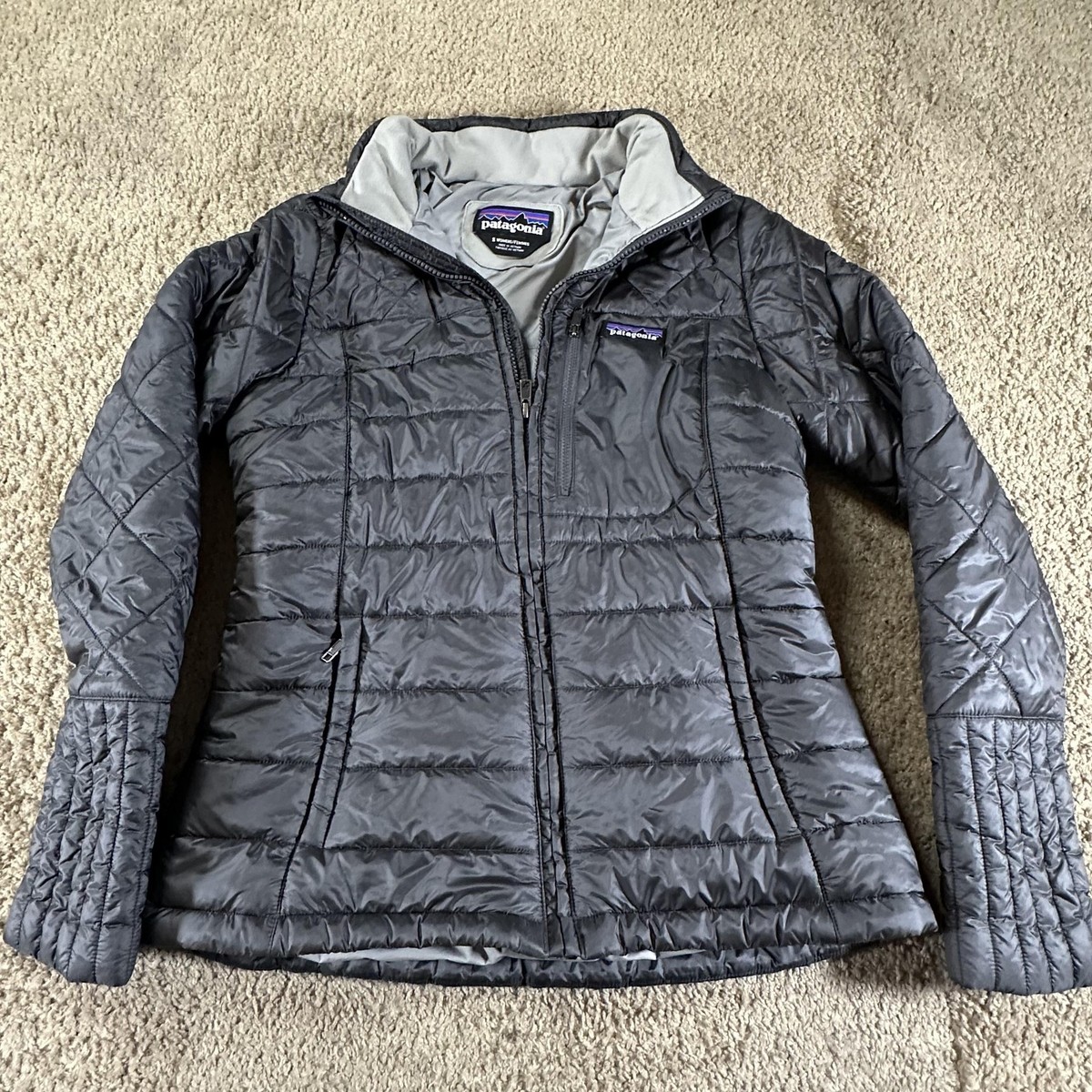 専用　　　patagoniaPuffRider Jacket グレー 29450 Patagonia Jacket Womens Small Gray Radalie Insulated Quilted Full
