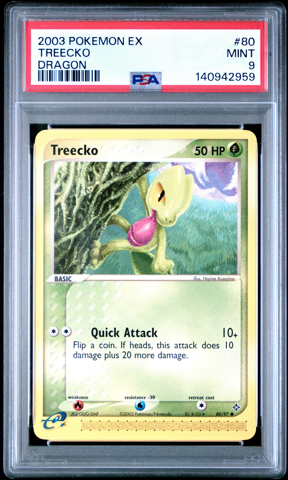 2003 POKEMON EX DRAGON #80 TREECKO PSA 9