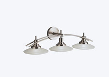 Kichler Structures 30-in 3-Light Brushed Nickel Vanity Light 6463NI