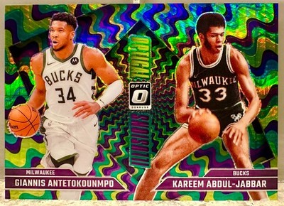 JERSEYS # MATCH! 2024 Donruss Optic Giannis/ Kareem  Abdul Jabbar 33/249! BUCKS!