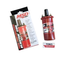 Oil Filled Red Ignition Coil Blaster 2 Canister Round 45,000 V MSD 8202