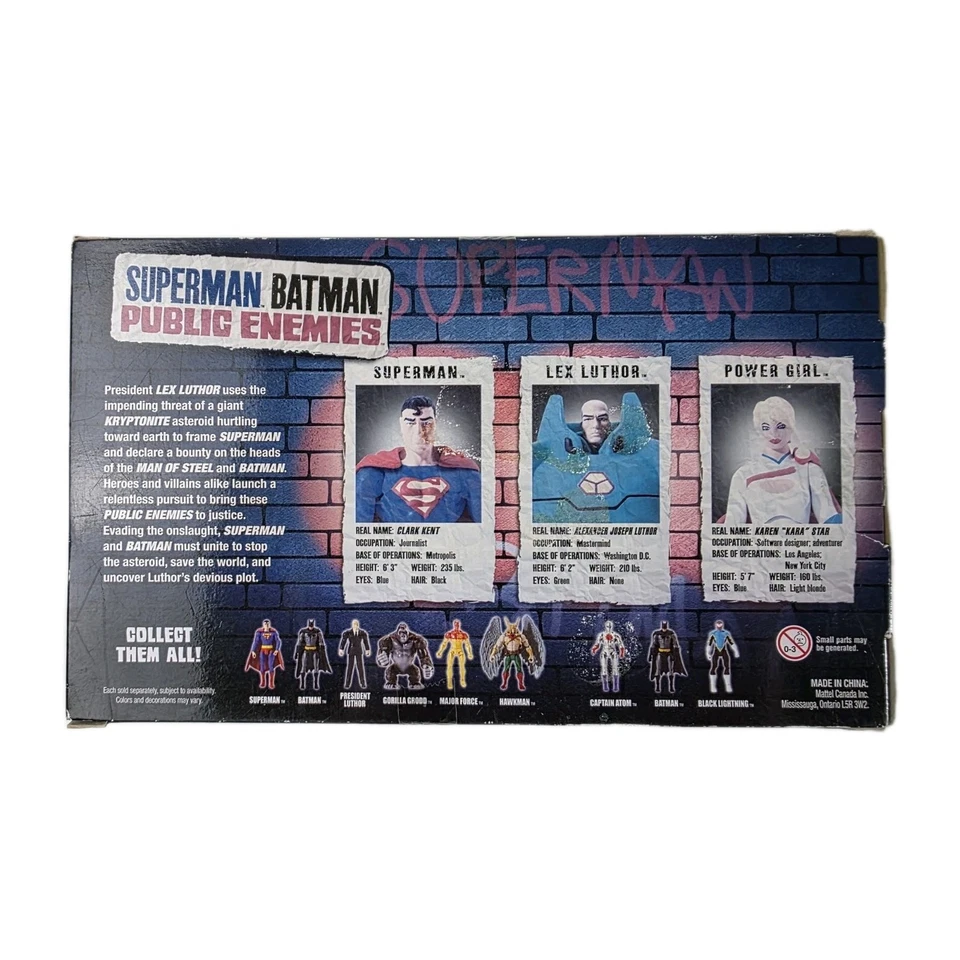 DC Superman Batman Public Enemies 3 Pack Set Lex Luthor, Power Girl, Superman Foto 2 de 4