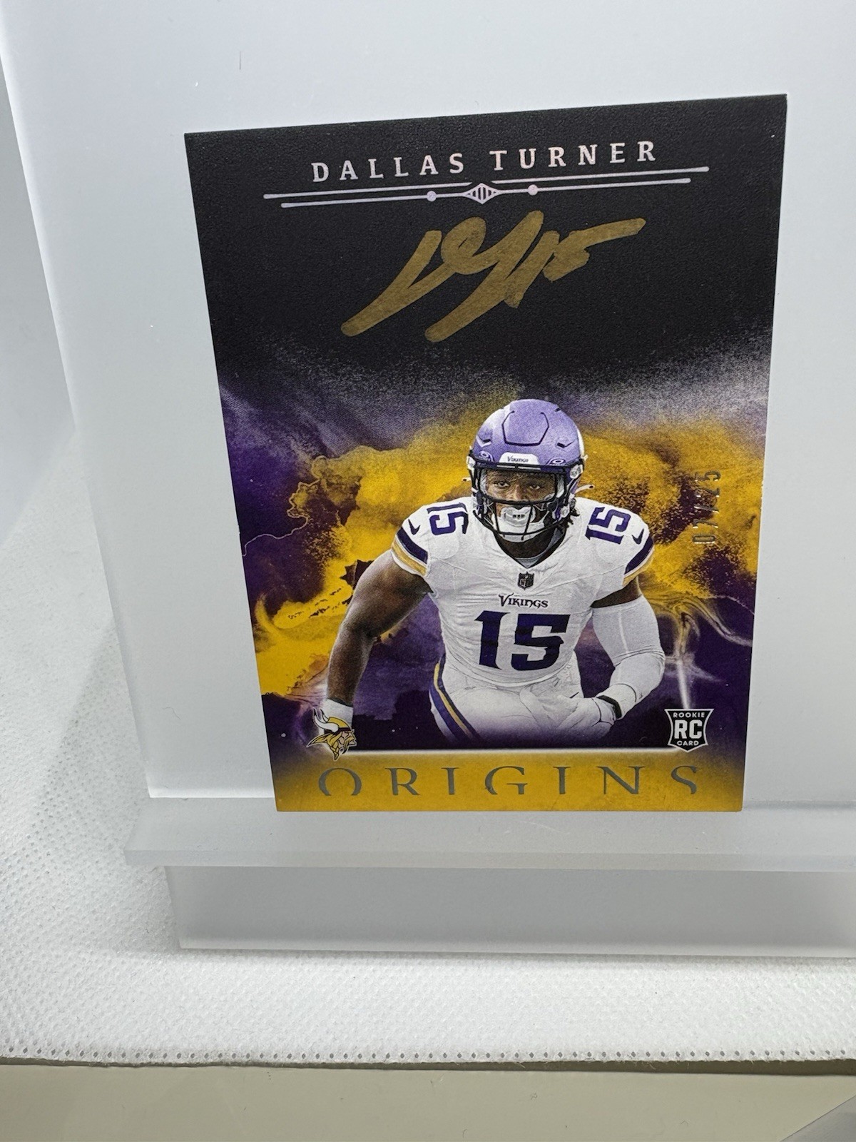 Dallas Turner Panini Origins Origins Autographs #OADTU Gold Ink