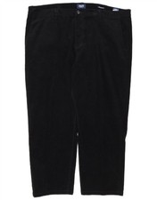 CHAPS Mens Straight Corduroy Trousers W44 L29 Black Cotton LO15