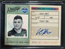 2020 Panini Prestige #PA-CK Cole Kmet NFL Passport Signatures 250001