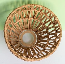Boho Bell/Empire Lamp Shade, Handwoven Wicker Hanging Rattan Lampshade for Floor