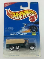 Hot Wheels Green Troop Convoy Military Truck #487 A6