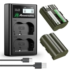 Powerextra Compatible Canon BP-511/BP-511A Batteries (2-Pack) + Charger for