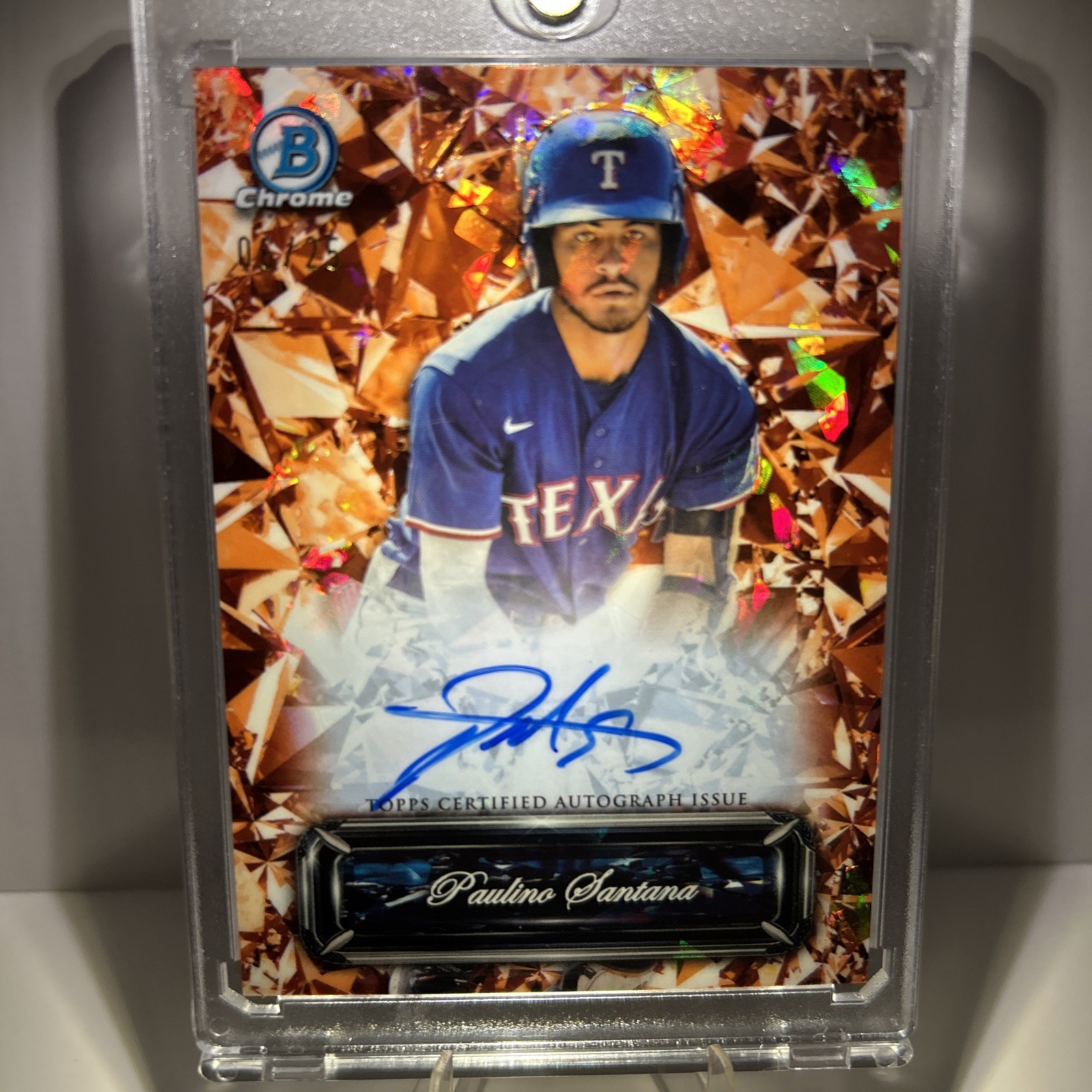 2024 Bowman Chrome Sapphire PAULINO SANTANA Sapphire Selections Auto Orange /25