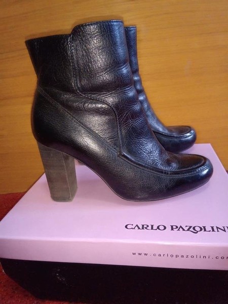 Women Carlo Pazolini Boots Black Leather 38 #10FI