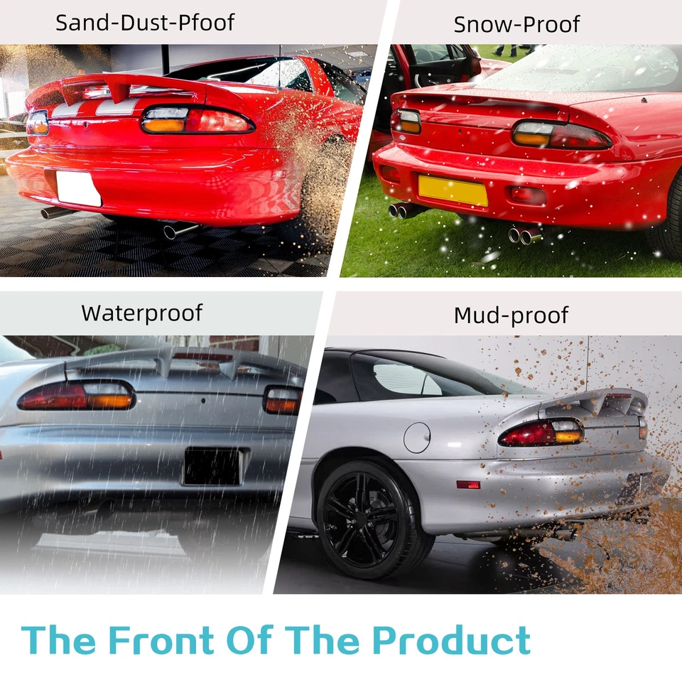 For 1993-2002 Chevrolet Chevy Camaro Rear Tail Lights Lamps Pair Four Bulb Holes - Image 3 of 4