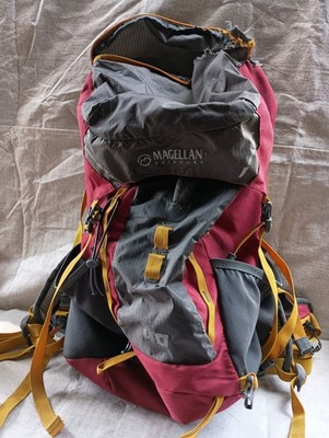 Magellan Outdoors 157542 Red/Grey 40L Technical Frame Hiking Backpack - Tear