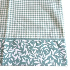 Vintage WestPoint Stevens Standard Green Gingham Leaf Design Percale Made In USA