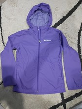 Columbia Hooded Windbreaker Size Medium 10/12 Kids Purple