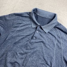 Lululemon Metal Vent Tech Polo Shirt Mens M Blue Short Sleeve Performance Golf