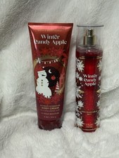 NEW Bath  Body Works Winter Candy Apple Body Cream  Mist 2 Piece Set Full Size